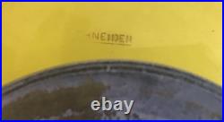Coupe Schneider Art Déco sur pied bronze Verre marmoréen orange / jaune Signée