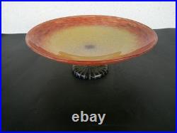 Coupe Sur Pied Art Deco En Verre Marmoreen Signee Schneider Tres Bon Etat Rare