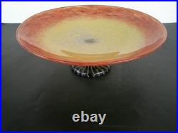 Coupe Sur Pied Art Deco En Verre Marmoreen Signee Schneider Tres Bon Etat Rare
