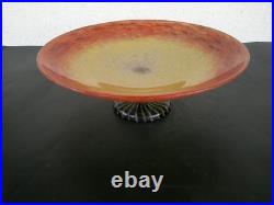 Coupe Sur Pied Art Deco En Verre Marmoreen Signee Schneider Tres Bon Etat Rare