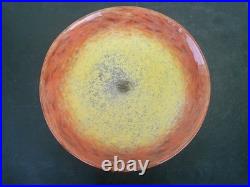 Coupe Sur Pied Art Deco En Verre Marmoreen Signee Schneider Tres Bon Etat Rare
