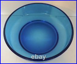 Coupe Verre Cristal Bleue Moulé Pressé Art Déco D 23,8 CM
