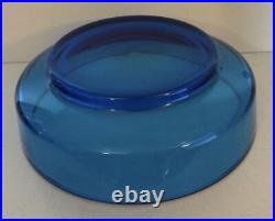 Coupe Verre Cristal Bleue Moulé Pressé Art Déco D 23,8 CM