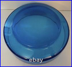 Coupe Verre Cristal Bleue Moulé Pressé Art Déco D 23,8 CM