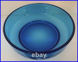 Coupe Verre Cristal Bleue Moulé Pressé Art Déco D 23,8 CM