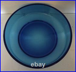 Coupe Verre Cristal Bleue Moulé Pressé Art Déco D 23,8 CM