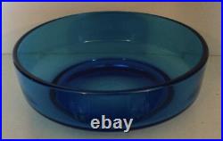 Coupe Verre Cristal Bleue Moulé Pressé Art Déco D 23,8 CM