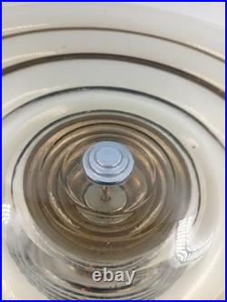 Coupe Verre Fumé Pied Aluminium Chromé Art Déco Steamline France Année 1940 1950
