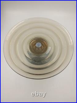 Coupe Verre Fumé Pied Aluminium Chromé Art Déco Steamline France Année 1940 1950 Coupe Verre Fumé Pied Aluminium Chromé Art Déco Steamline France Année 1940 1950