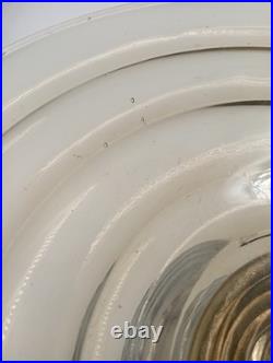 Coupe Verre Fumé Pied Aluminium Chromé Art Déco Steamline France Année 1940 1950