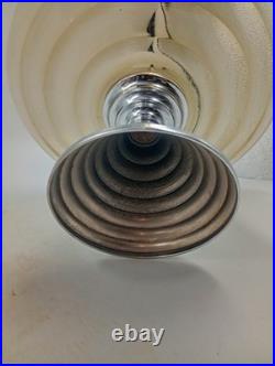 Coupe Verre Fumé Pied Aluminium Chromé Art Déco Steamline France Année 1940 1950