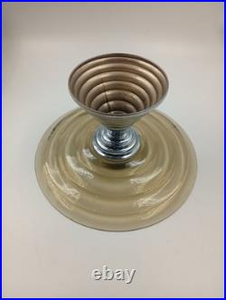 Coupe Verre Fumé Pied Aluminium Chromé Art Déco Steamline France Année 1940 1950 Coupe Verre Fumé Pied Aluminium Chromé Art Déco Steamline France Année 1940 1950