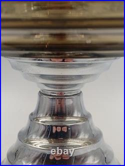 Coupe Verre Fumé Pied Aluminium Chromé Art Déco Steamline France Année 1940 1950 Coupe Verre Fumé Pied Aluminium Chromé Art Déco Steamline France Année 1940 1950