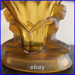 Coupe Walther & Sohne En Verre Moulé Pressé Art Déco