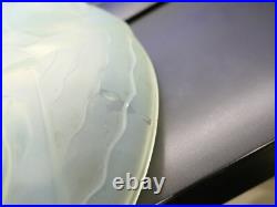 Coupe art déco verre opalescent, signée Ezan(Ezanville), D 24cm, H 6,5cm