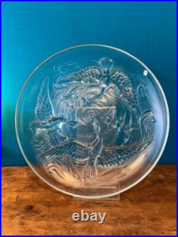 Coupe aux oiseaux verre dépoli art déco Verlys france