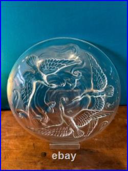 Coupe aux oiseaux verre dépoli art déco Verlys france