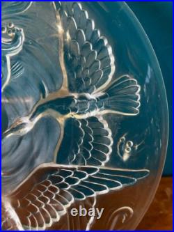 Coupe aux oiseaux verre dépoli art déco Verlys france