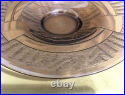Coupe / centre de table ART DECO en verre gravé à l'acide signé SCHNEIDER 36 cm