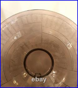 Coupe / centre de table ART DECO en verre gravé à l'acide signé SCHNEIDER 36 cm