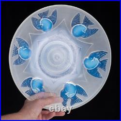 Coupe en Verre Opalescent Oiseau Moineau EZAN Cristallerie Ezanville Art Déco