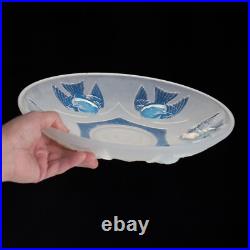 Coupe en Verre Opalescent Oiseau Moineau EZAN Cristallerie Ezanville Art Déco