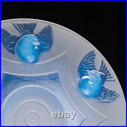 Coupe en Verre Opalescent Oiseau Moineau EZAN Cristallerie Ezanville Art Déco