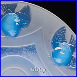 Coupe en Verre Opalescent Oiseau Moineau EZAN Cristallerie Ezanville Art Déco