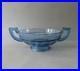Coupe en verre bleu, Art Deco, modèle Noémie attribué à Luxval Val Saint Lambert