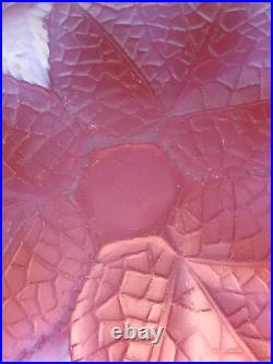 Coupe en verre bleu opalescent décor floral ART DECO made in France