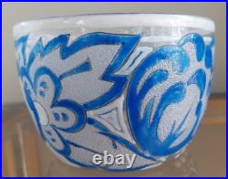 Coupe en verre émaillé Adrien Mazoyer Art Déco 1930 dlg Gallé Daum