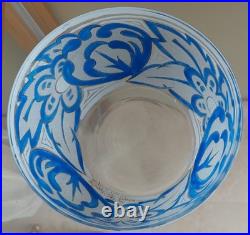 Coupe en verre émaillé Adrien Mazoyer Art Déco 1930 dlg Gallé Daum