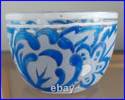 Coupe en verre émaillé Adrien Mazoyer Art Déco 1930 dlg Gallé Daum