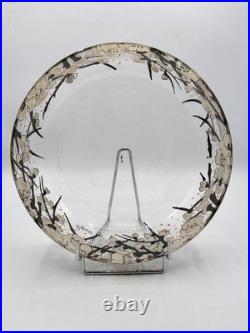 Coupe en verre soufflé émaillé à décor floral japonisant signé Mazoyer Art Déco