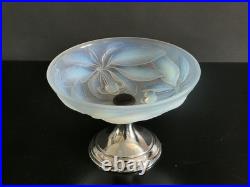 Coupe opalescente signée G? Vallon, décor cerises Art déco 1930