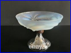 Coupe opalescente signée G? Vallon, décor cerises Art déco 1930