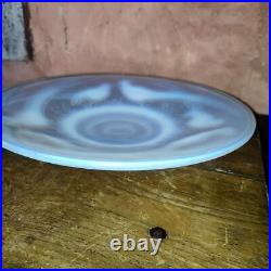 Coupe verre moulé pressé opalescent décor de faisan Dlg Sabino Etling Art Deco