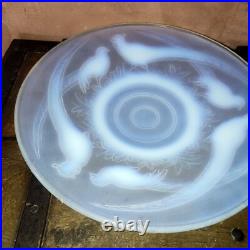 Coupe verre moulé pressé opalescent décor de faisan Dlg Sabino Etling Art Deco