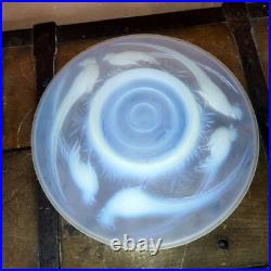 Coupe verre moulé pressé opalescent décor de faisan Dlg Sabino Etling Art Deco