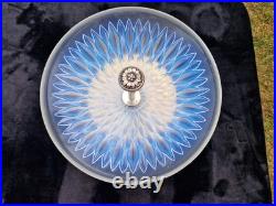 Coupe verre opalescent Art déco, sur pied métal argenté 1930, style Ezan-Verlys