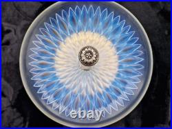 Coupe verre opalescent Art déco, sur pied métal argenté 1930, style Ezan-Verlys