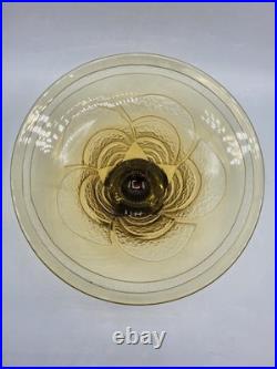 Coupe verre soufflé coloré dégagé à l'acide géométrique signé Schneider Art Déco