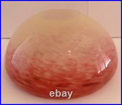 Coupelle Schneider signée Art Déco verre rose blanc nuagé D 12 cm #1906#