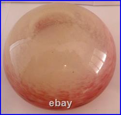 Coupelle Schneider signée Art Déco verre rose blanc nuagé D 12 cm #1906#
