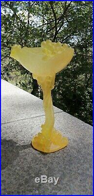 Coupelle mimosas art déco daum france en pate de verre