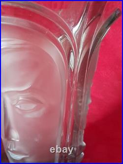 D'après walter sohne vase en verre portraits de 3 visages allemagne art déco