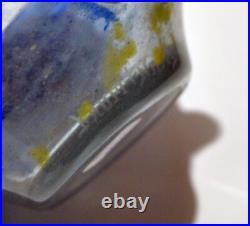 DAUM Nancy Bol coupelle ART DECO en pâte de verre bleu marbré signé 1920