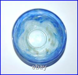 DAUM Nancy Bol coupelle ART DECO en pâte de verre bleu marbré signé 1920