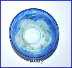 DAUM Nancy Bol coupelle ART DECO en pâte de verre bleu marbré signé 1920