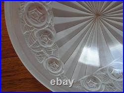 DEGUE N°502 ANCIEN VASQUE SUSPENSION LUMINAIRE ART DECO roses stylisées